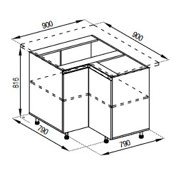 Pastatoma spintelė VLADA H90x90 kampinė