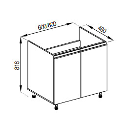 Pastatoma spintelė SOFI H80 plautuvei